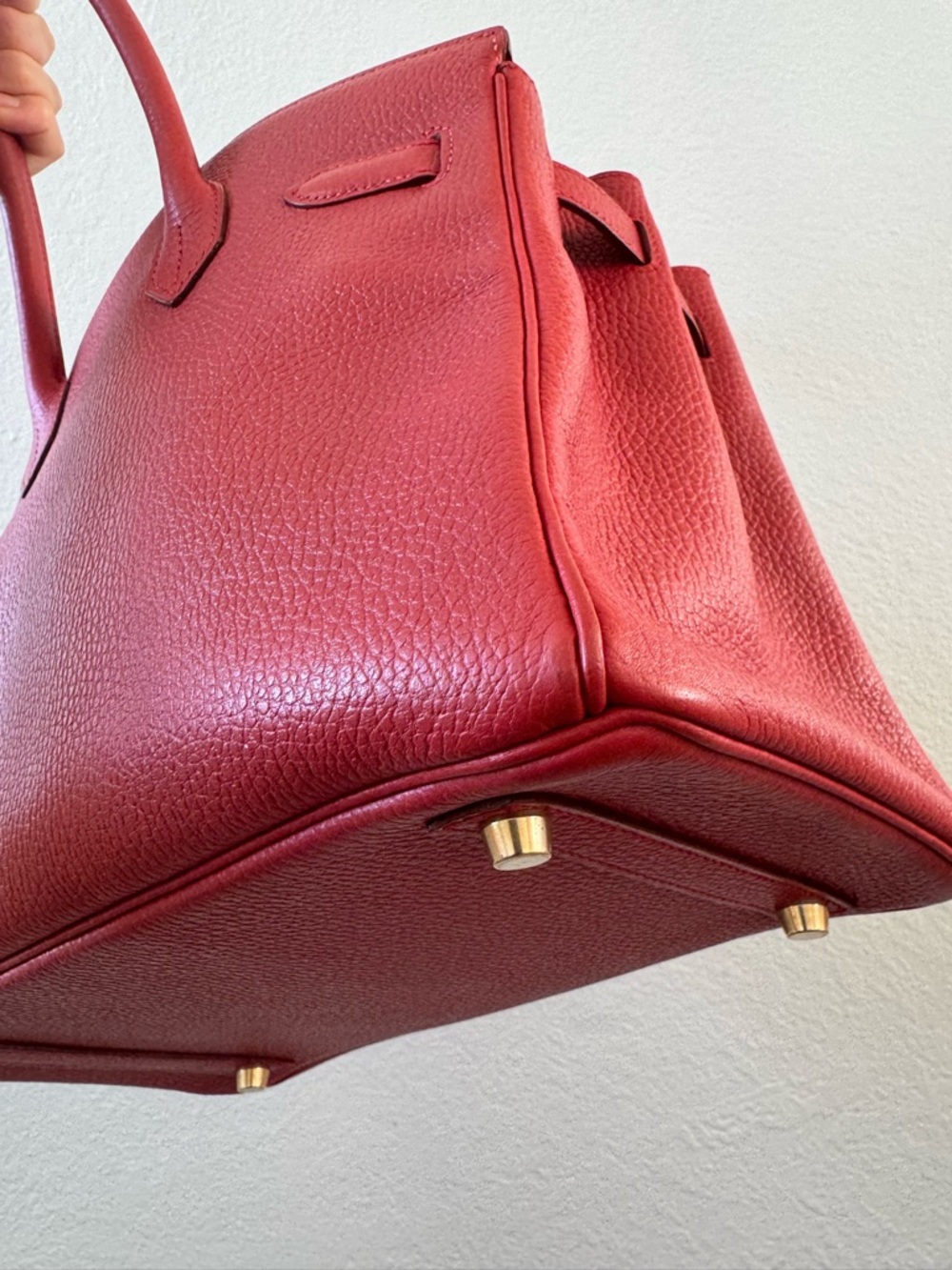 ❌SOLD❌Hermes Rouge Vif Ardennes Leather Birkin 30 with Gold Hardware - Picture 7 of 12